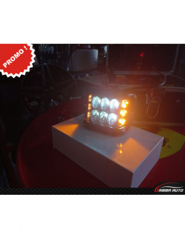 Projecteur gyrophare 3 modes 16smd 48 w