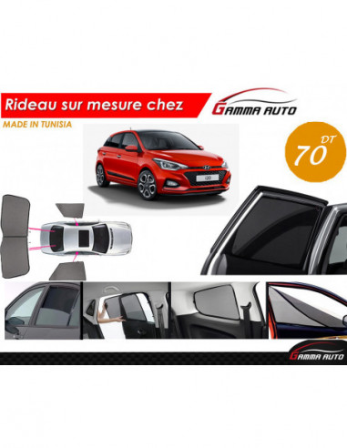 Hyundai i20 2020 rideau voiture sur mesure made in tunisia kit arriere