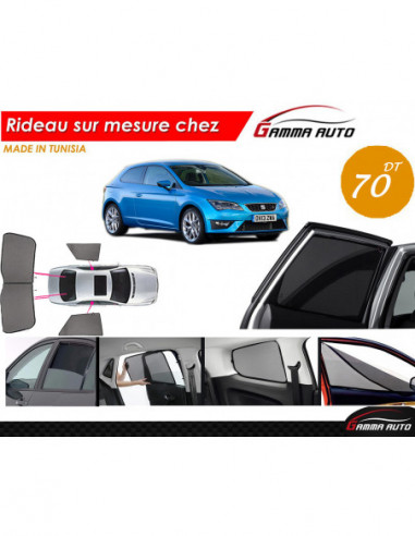Seat leon 2 porte rideau voiture sur mesure made in tunisia kit arriere