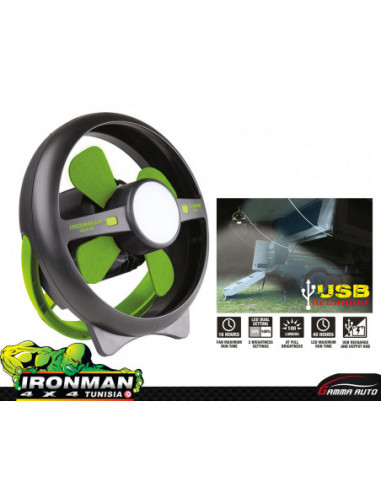 Ventilateur de tente rechargeable avec lumiaÃ¨re Led powerbank