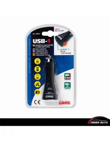 Chargeur Lampa usb port Chargeur 1000 ma 12 24v Lampa 39041