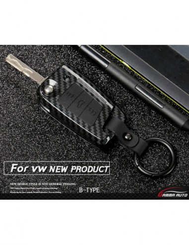 Coque pour cle Volkswagen Skoda Seat carbon