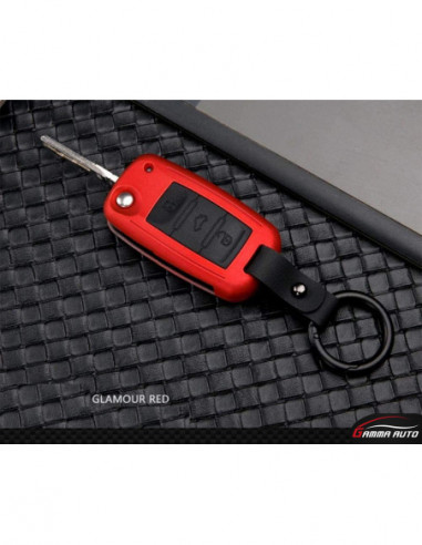 Coque pour cle Volkswagen Skoda Seat rouge 2